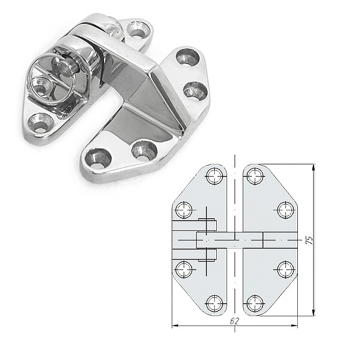 Петля разъемная 75х62 мм, арт. 007676,          Homer 