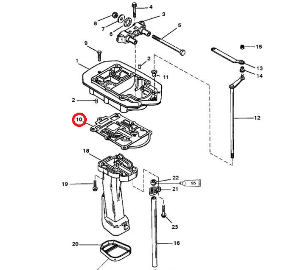 Прокладка под дейдвуд Mercury 40-60 (27-812866) (Omax), арт. 27-8M0000820-TW,          OMAX 