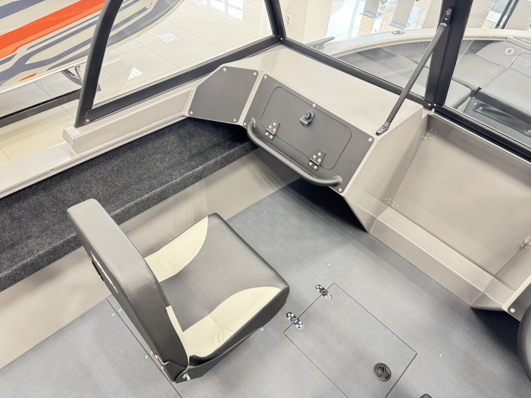 Моторная лодка, Триера 460 BR_new, серый (тент ходовой, стояночный, транспортировочный) с Suzuki DF50ATL, арт. KITTR78,  