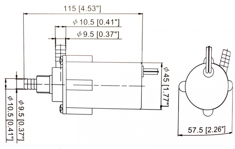 Насос водяной с монтажным хомутом 100GPH, 12В, арт. 06302,          TMC 