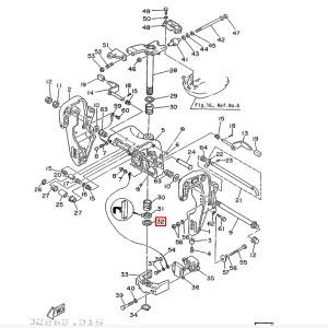 Шайба упорная поворотного кронштейна Yamaha 40-90 (90201-31418) (Yamaha)