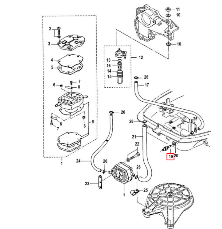 Разъем топливный (коннектор) MERCURY/TOHATSU 6-50 (3B2-70260-1) (Quicksilver), арт. 853736,          MERCURY 