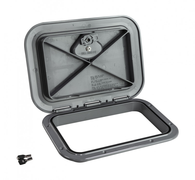 Люк смотровой TOP LINE 270 х 375 мм с замком, серый, арт. 196294-NR,          Nuova Rade 