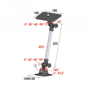 Площадка монтажная на баллон быстросъемная с удлинителем 325 мм
