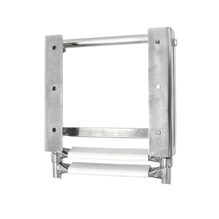 Трап телескопический выдвижной, 2 белых ступени (ширина 285 мм.), арт. 040104WT,          Техномарин 