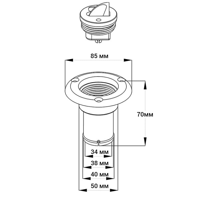 Палубная горловина, белый корпус/красная крышка, арт. 10252292,          SeaFlo 