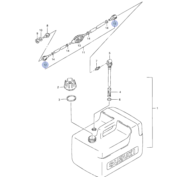 Коннектор для топливного шланга на бак Suzuki, 65750-98505-000-st, арт. 65750-98505-000-st,          SUZUKI 