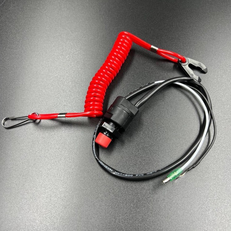 Кнопка аварийной остановки двигателя с чекой Yamaha (65W-82575-01; 6E9-82575-02) (YUELANG), арт. 6F8-82575-0-K,          TAIZHOU YUELANG POWER TECHNOLOGY 