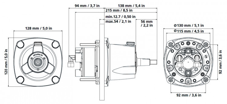 Помпа рулевая гидравлическая 18 куб.см, арт. UP18F,          Ultraflex 