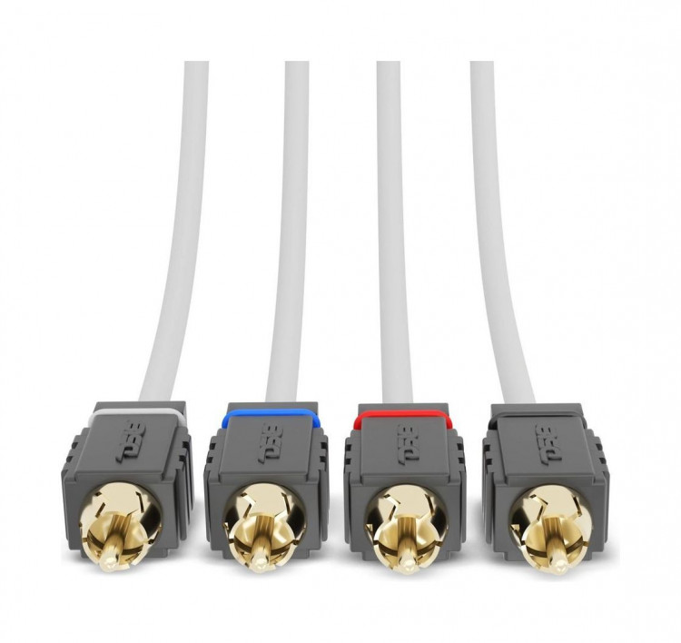 4-х канальный межблочный кабель из 100% меди для морского применения RCA 7,6 м., арт. MOFCR-25FT.4CH,          DS18 