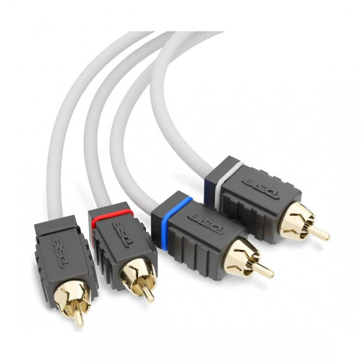 4-х канальный межблочный кабель из 100% меди для морского применения RCA 7,6 м., арт. MOFCR-25FT.4CH,          DS18 