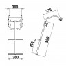 Трап дайверский для НЛ бортовым креплением, 2 серых ступени (ширина 325 мм.) 
