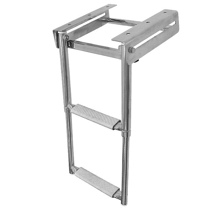 Трап телескопический выдвижной, 2 серых ступени (ширина 285 мм.), арт. 040104GT,          Техномарин 