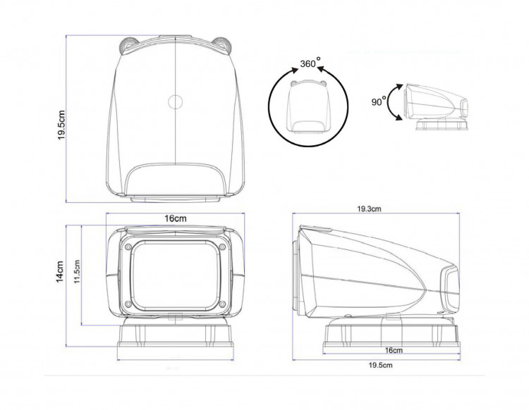 Прожектор с дистанционным управлением, черный корпус, светодиодный, брелок, модель 150, арт. SL15071CB12VSD,          Allremote 