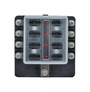 Блок на 8 предохранителей с индикацией исправности предохранителя