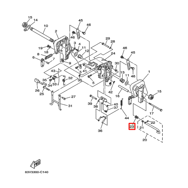 Пружина фиксатора наклона подвески Yamaha 9.9-30 (RT), арт. 90502-10M07-RT,          РРЦ РАЗНОЕ 