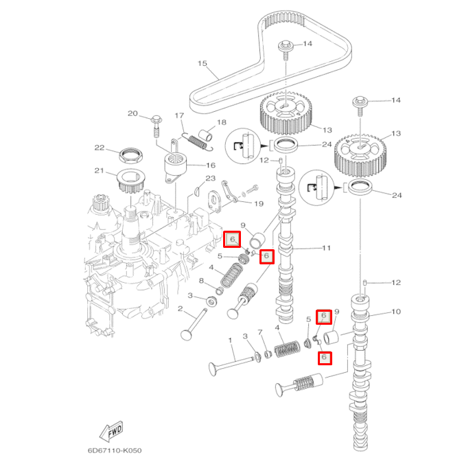 Сухарь клапана Yamaha F75-115 (Yamaha), арт. 4G0-12118-00,          YAMAHA 