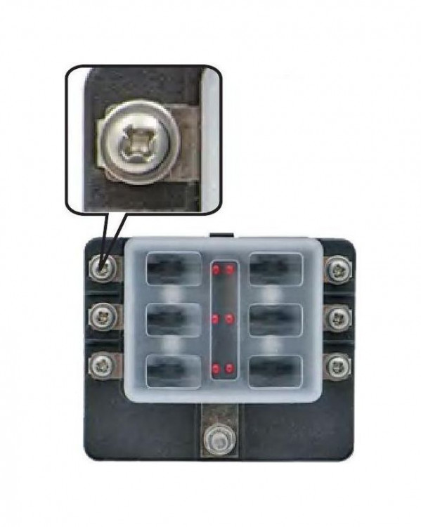 Блок на 6 предохранителей с индикацией исправности предохранителя, арт. 4620136033701,          MARINE ROCKET 