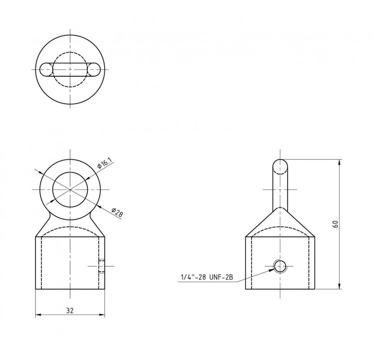 Наконечник леера 1" (25,4 мм) с петлей, арт. 66117_Kof,          Kofuku 