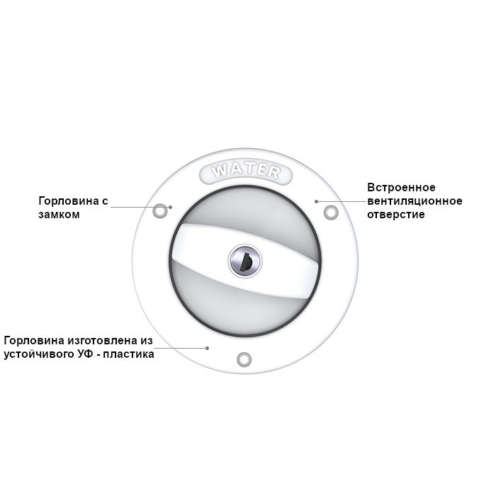 Горловина заливная SEAFLO с замком, тип 02, белая, арт. SFWI1-02,          SeaFlo 