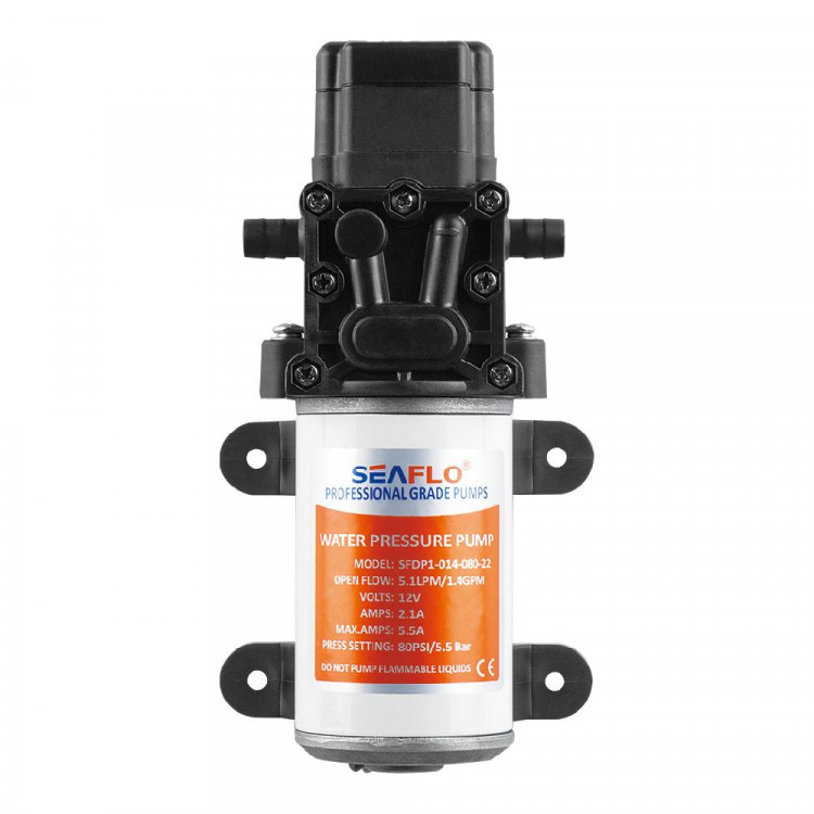 Помпа водоподающая SeaFlo мембранная, 12V 4.5 л/мин, 5.5 BAR, арт. SFDP1-012-080-22-ts,          SeaFlo 