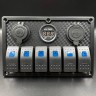 Панель управления (6 тумблеров вкл/выкл, 2 USB, розетка 12V, вольтметр) (PREMARINE), арт. SF50802-6H1P1UC1V,          PREMARINE 