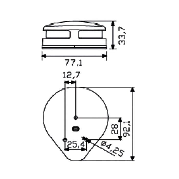 Огонь комбинированный светодиодный 34х77х92 мм, белый корпус, арт. C91017W,          Easterner 