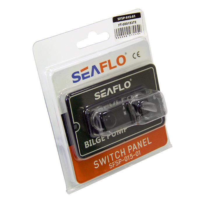 Панель управления с предохранителем для осушительного насоса (ручной-выкл-авто) 12/24В, алюминий, арт. SFSP-015-01,          SeaFlo 