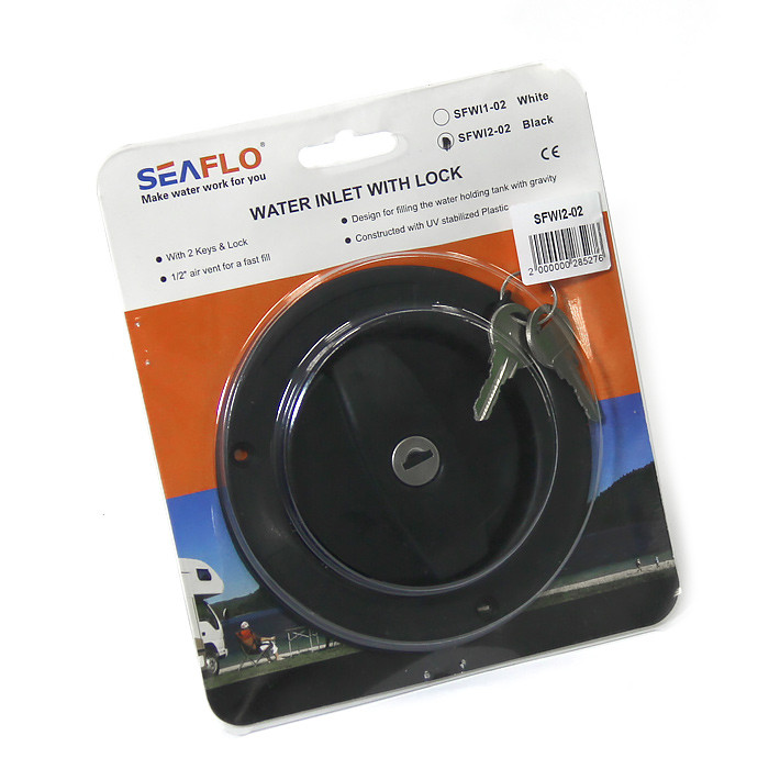 Горловина заливная SEAFLO с замком, тип 02, черная, арт. SFWI2-02,          SeaFlo 