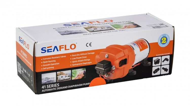 Помпа водоподающая мембранная SeaFlo, 12 В, 17 л/мин, 2.8 бар, 6 А, арт. SFDP104504041,          SeaFlo 