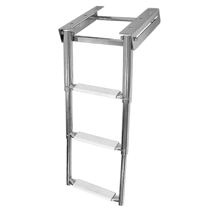 Трап телескопический выдвижной, 3 белых ступени (ширина 272 мм.), арт. 040105WT,          Техномарин 