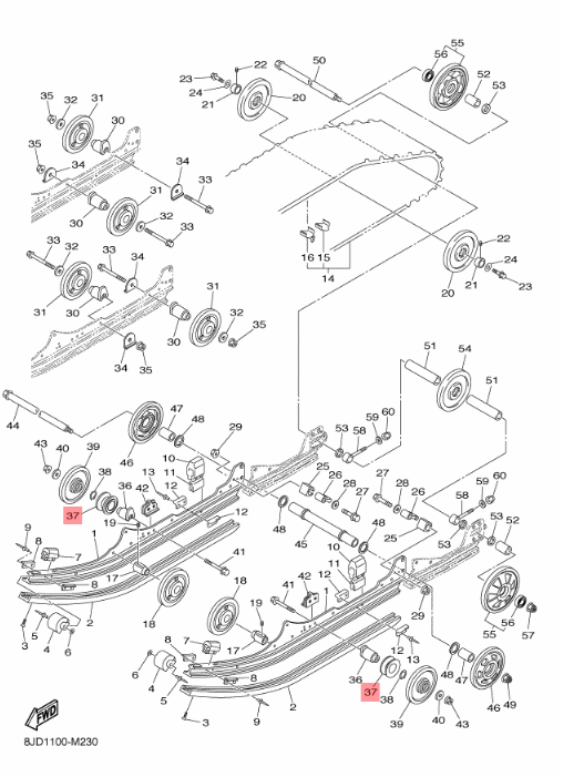 Ролик подвески Yamaha, 8ET-47446-00, арт. 8ET-47446-00,          YAMAHA  Ролик подвески Yamaha, 8ET-47446-00, арт. 8ET-47446-00,          YAMAHA