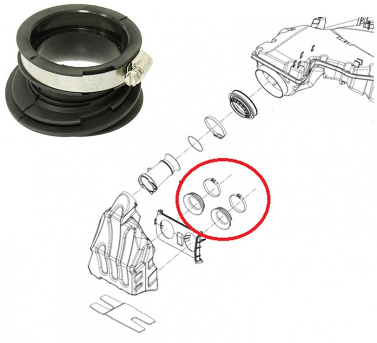 Впускной патрубок BRP SM-07186, арт. SM-07186,          SPI 