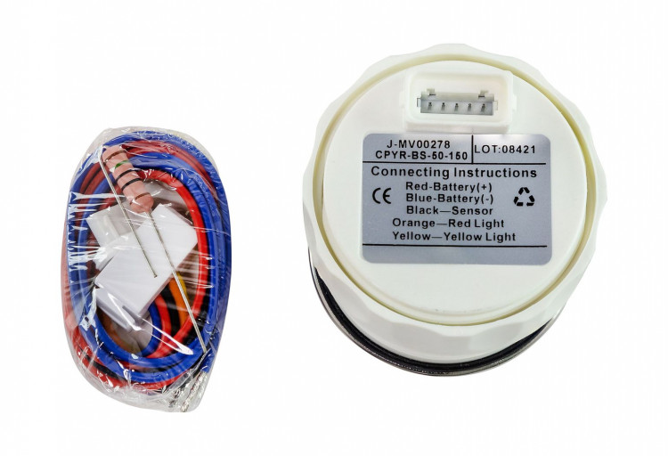 Указатель температуры масла 50-150 гр., черный циферблат, нержавеющий ободок, д. 52 мм, арт. TGA0150BSMR,          MARINE ROCKET 