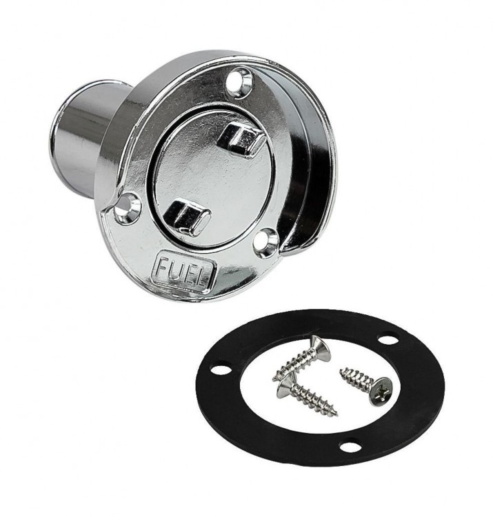 Горловина заливная для бензина с грязеотводом хромир. сталь, арт. C12795,          Easterner 