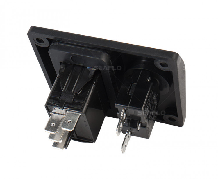 Панель управления с предохранителем для осушительного насоса (ручной-выкл-авто) 12/24В, пластик, арт. SFSP-015-02,          SeaFlo 