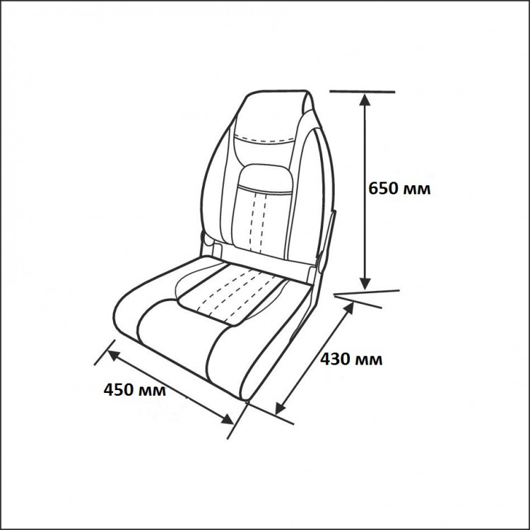 Сиденье мягкое складное Premium Designer High Back Seat, серо-чёрное, арт. 75157GCB,          Newstarmarine 
