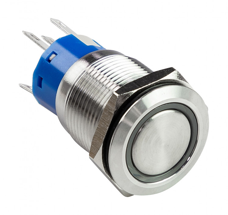 Кнопка с фиксацией, подсветка красная, 12В, арт. PB4212TLR,          Yih Sean  Кнопка с фиксацией, подсветка красная, 12В, арт. PB4212TLR,          Yih Sean