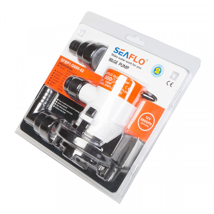 Помпа водооткачивающая SeaFlo трюмная, 12V 600 галлон/час, патрубок 19 мм, арт. SFBP1-G600-02-ts,          SeaFlo  Помпа водооткачивающая SeaFlo трюмная, 12V 600 галлон/час, патрубок 19 мм, арт. SFBP1-G600-02-ts,          SeaFlo