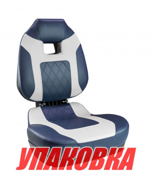 Кресло складное мягкое FISH PRO II с высокой спинкой, цвет синий/серый (упаковка из 2 шт.)