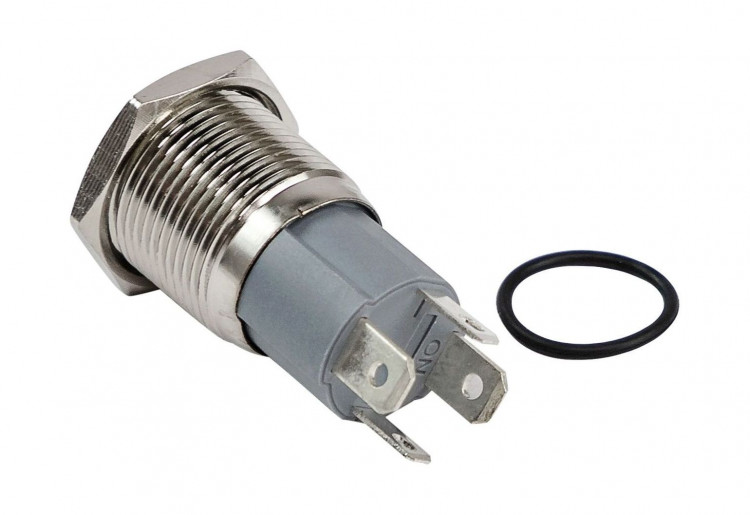 Кнопка без фиксации, подсветка синяя, 12 В, д.16мм, арт. SXC00003,          SX Tech 