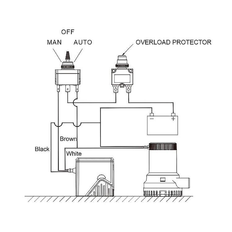 Поплавковый выключатель, 25 А (SFBS-25-05), арт. 10270447,          SeaFlo 