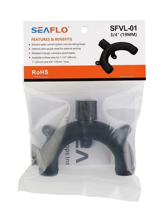 Колено 19 мм пластиковое с вентиляцией, SeaFlo, арт. SFVL01,          SeaFlo 