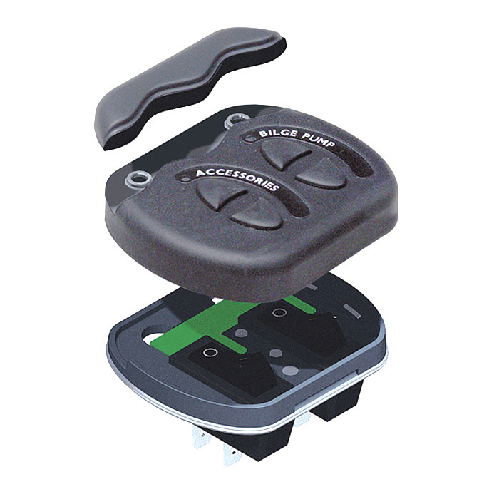 Панель переключателей 2шт серии CG2, арт. CG2-2W,          BEP Marine 