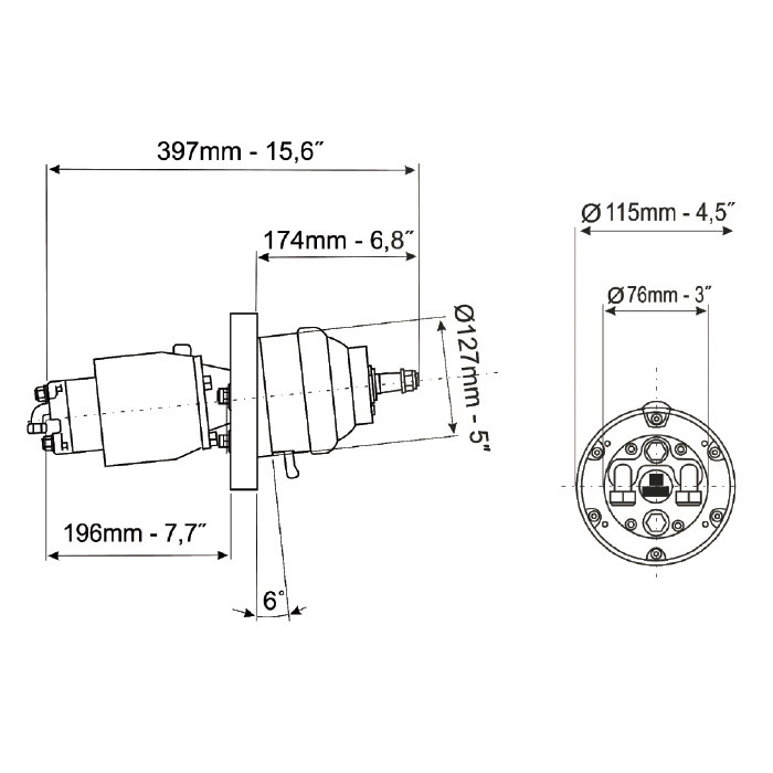 Помпа рулевая гидравлическая 28 куб.см, арт. UP28T,          Ultraflex 