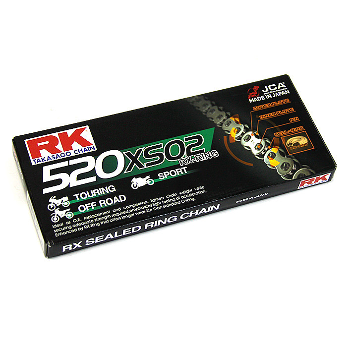 Цепь для мотоцикла до 800 см³ (с сальниками RX-RING) 520XSO2-114, арт. 520XSO2-114,          RK Chains 