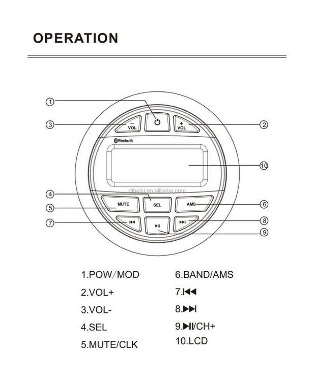 Магнитола, арт. BT107,          Diibeisi 