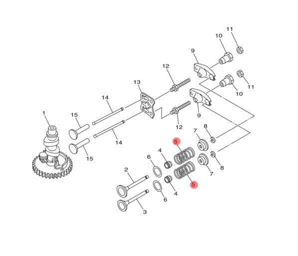 Пружина клапана YAMAHA F2-2,5 HIDEA F5 (F4-01.06.33.07 68D-E2113-00; 6EG-E2113-00) (PREMARINE), арт. 68D-E2113-00,          PREMARINE 