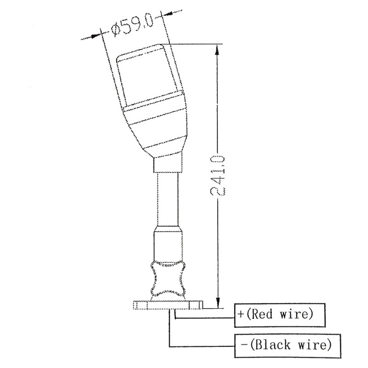 Огонь тройной светодиодный (зеленый, красный, белый) на стойке 241 мм, 12/24 В, 2,5 Вт, арт. 10269223,          Китай 