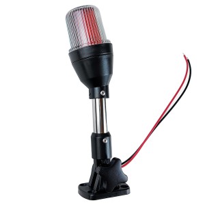 Огонь тройной светодиодный (зеленый, красный, белый) на стойке 241 мм, 12/24 В, 2,5 Вт